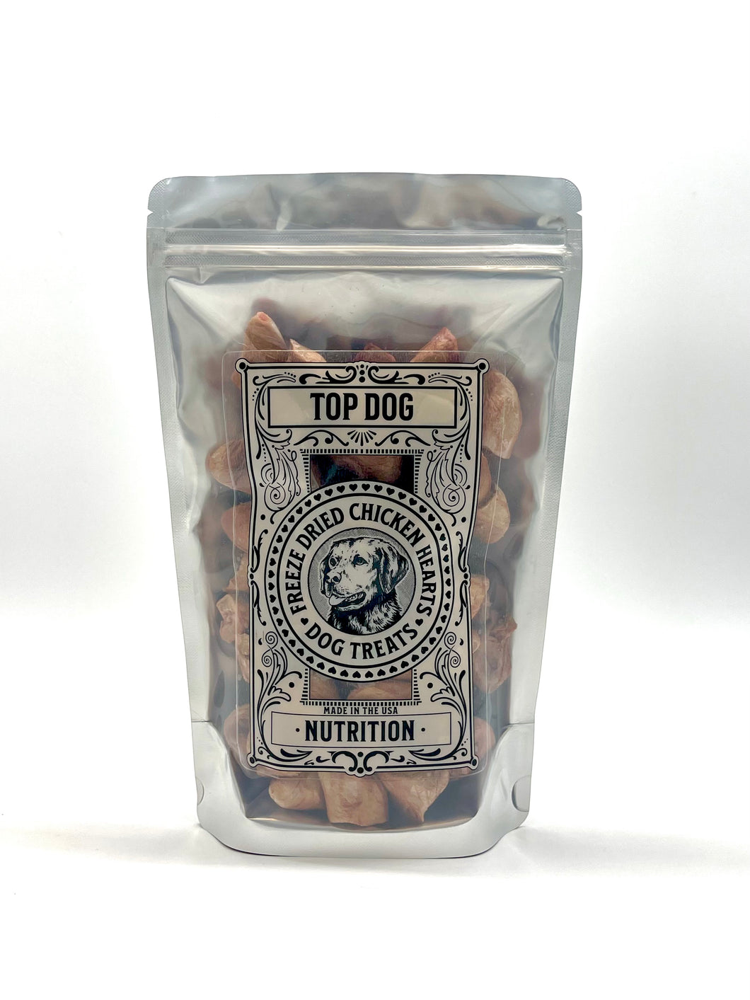 Premium freeze dried chicken hearts for dogs
